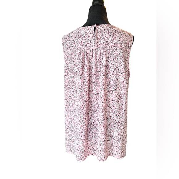 Carolina Belle Montreal Pink Floral Sleeveless Pleated Blouse Tank Top size XXL - Picture 5 of 9